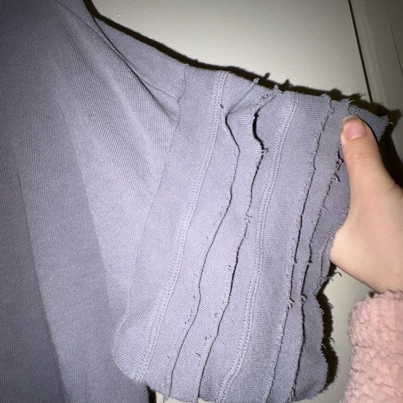 Free People Fp Movement Nava Graphic Pierced Shirt Frayed Embroidered Size XS - Picture 3 of 6